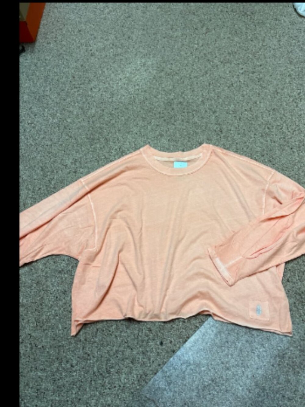 FREE PEOPLE FP MOVEMENT INSPIRE LAYER TOP TEE LONG SLEEVE CORAL PEACH $50 L - Picture 9 of 13
